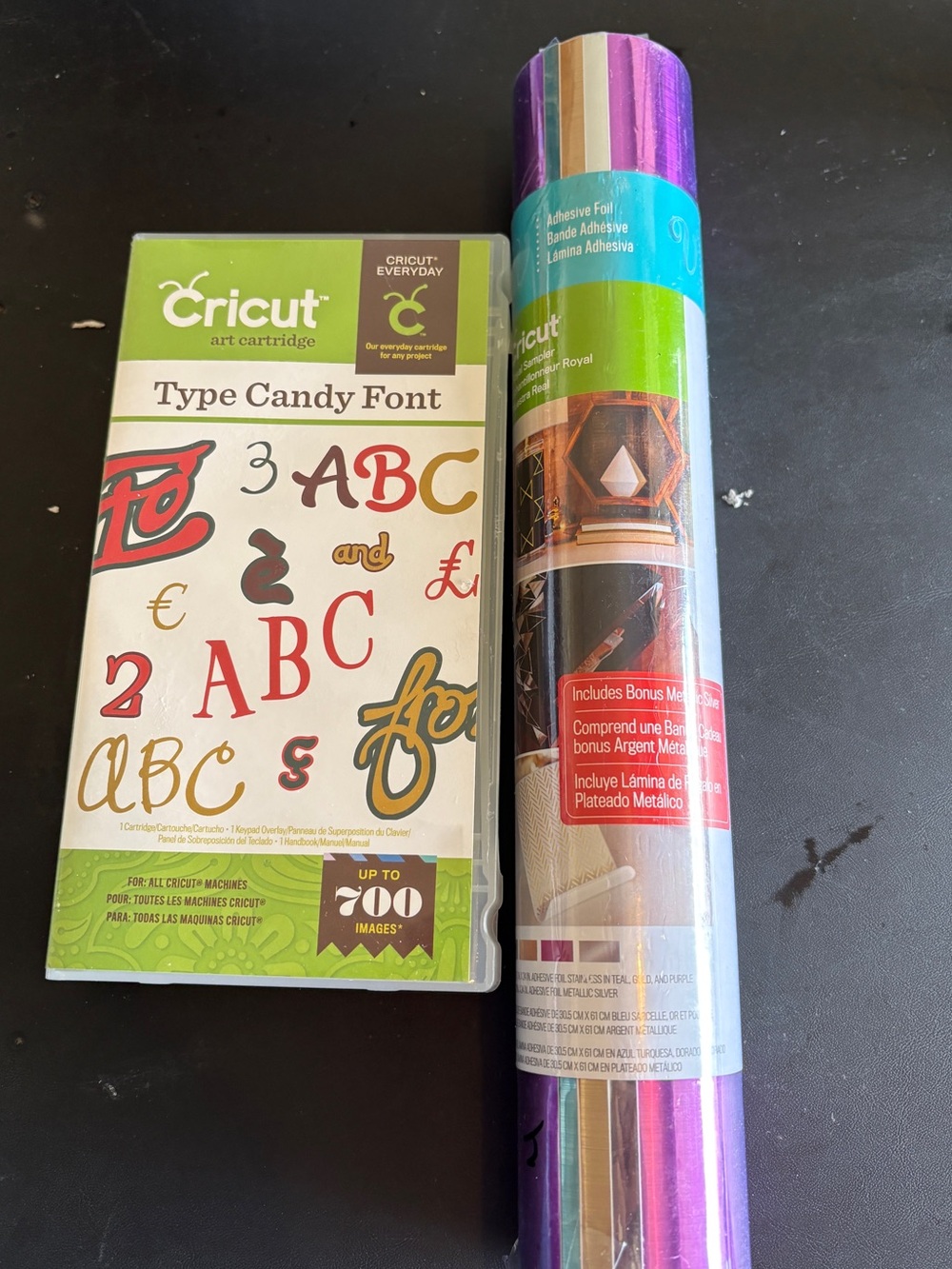 Cricut Type Candy Font Art Cartridge , with roll of adhesive foil